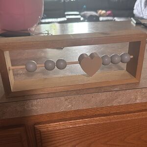Wooden Heart and Bead Decor